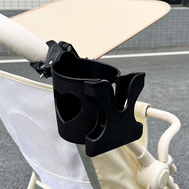 유모차 컵홀더 2in1 휴대폰 자전거 거치대, 블랙, 1개