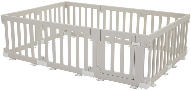 에듀플레이 우디 스퀘어 베이비룸 문 10p 세트, 모카베이지, 1세트