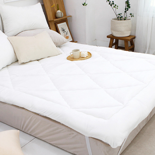 더뉴쏘울 극세사 고정밴드 토퍼, 화이트