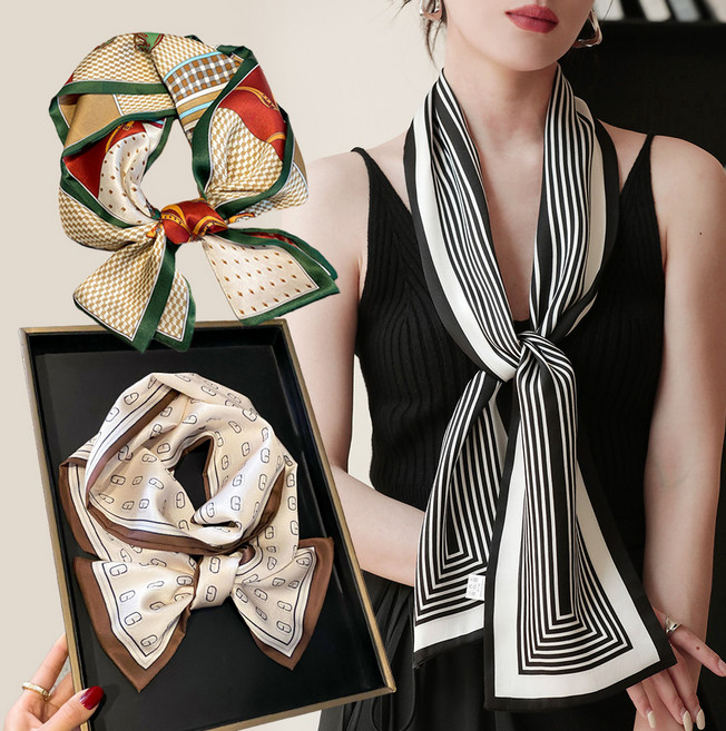 무식이네 여성용 고급 슬링 패션 롱 스카프 3종 세트 B102