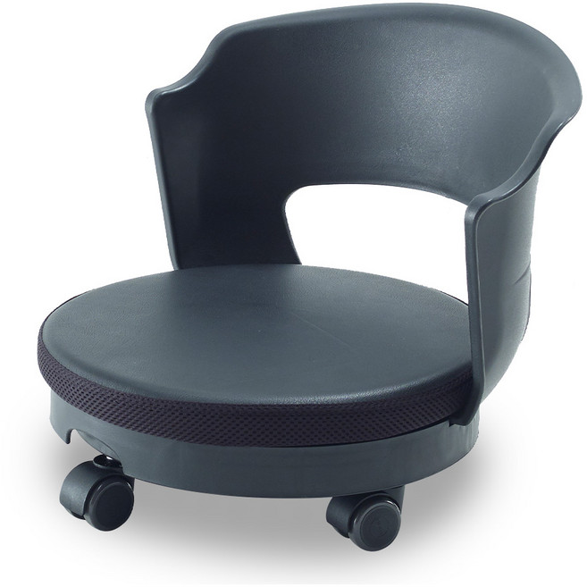 체어포커스 에그 좌식 바퀴의자 고급쿠션 등받이 블랙 EGB-450, 1개, 연그레이