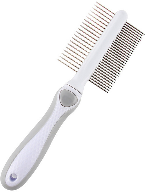 도그아이 양면 빗 6.5 x 22 cm, 화이트, 1개