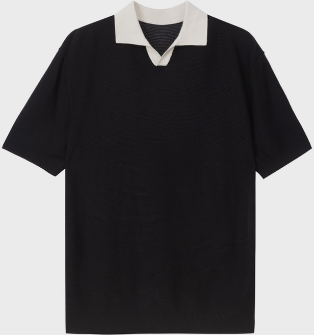 마인드브릿지 남성용 카라 배색 반팔 니트 MXKT3101