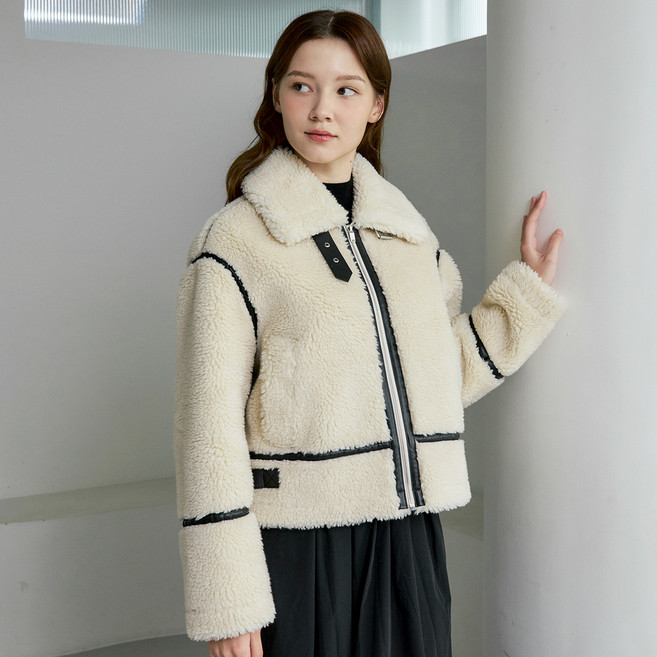 210에디트 여성용 퍼 무스탕 자켓 ZF4JP051