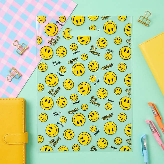 좋은기븐 손잡이 포장봉투 해피스마일, 스마일파티, 40개