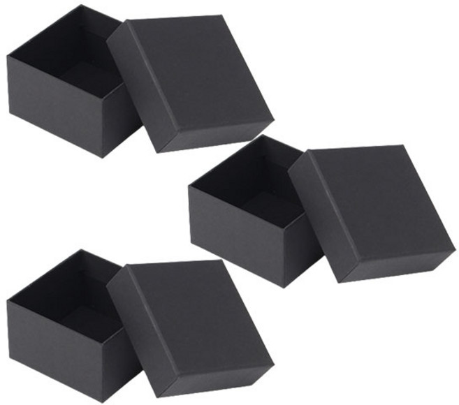 스페셜 모던 선물상자 9.5 x 9.5 cm, 3개, 블랙