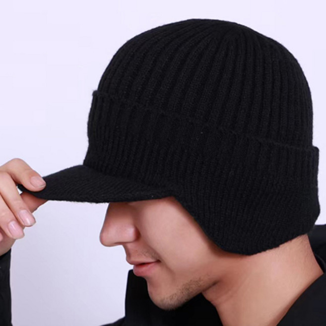 딥톡 남성용 털안감 귀덮개 니트 모자 DT0283