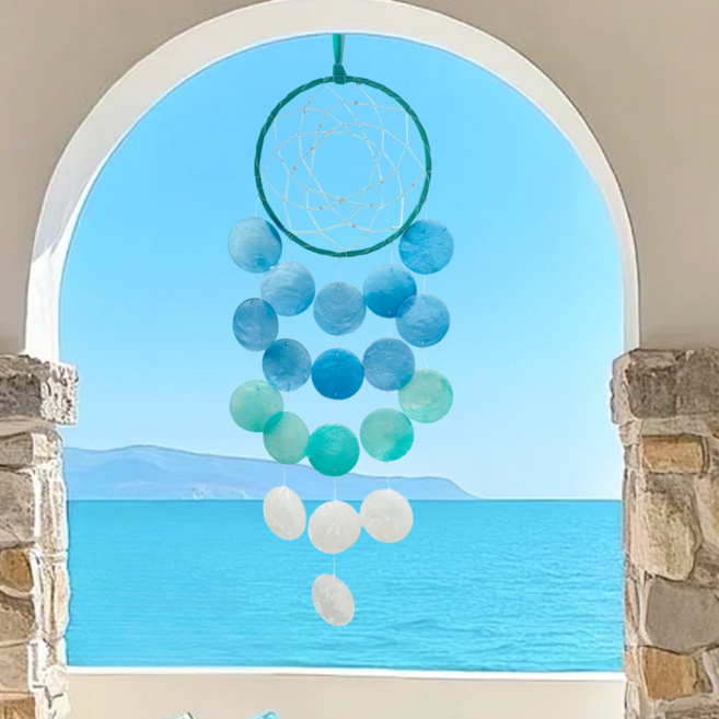 Misoroun 圓月貝殼捕夢網 DIY, 藍色