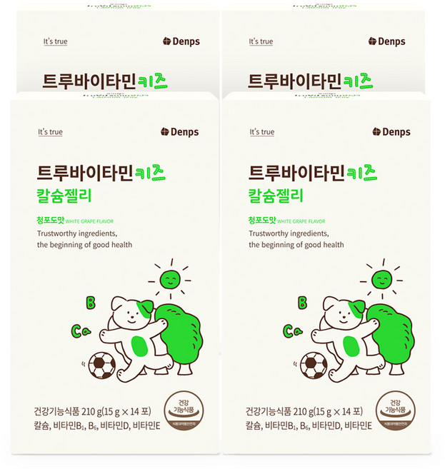 덴프스 트루바이타민 키즈 칼슘 젤리 14p, 210g, 4개