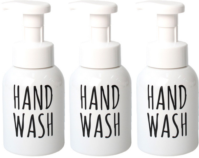 로맨틱노벰버 원형 거품용기 레터링2 HAND WASH 300ml, 화이트, 3개