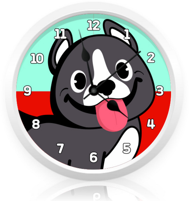 케이엠엘리 3D 강아지 벽시계 원형 보석십자수 DIY 세트 23.5cm, 천방지축해피, 1세트