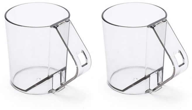 맥라이프 욕실 거꾸로 칫솔 꽂이 양치컵, 투명, 2개