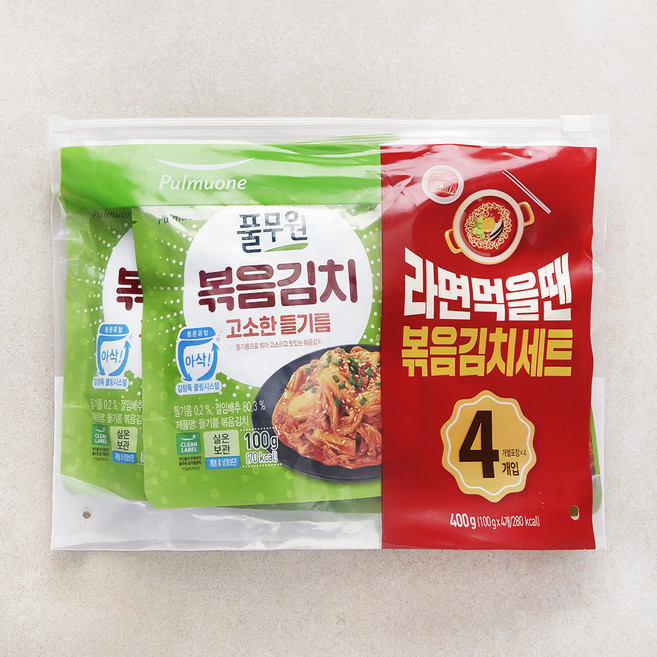 풀무원 볶음김치 4개입, 400g, 1개