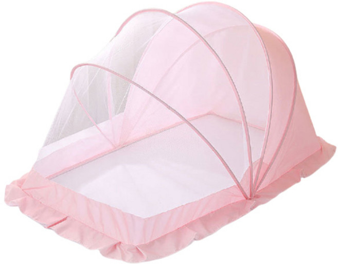 조이멀티 그늘막 원터치 이동식 아기모기장, 핑크