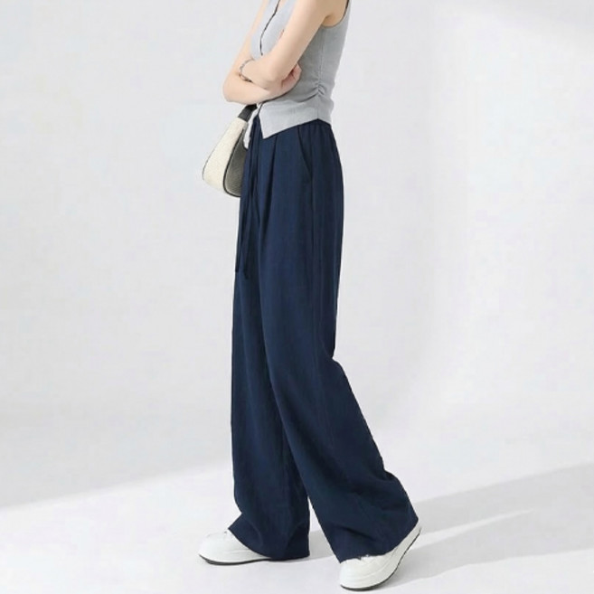 아이캔심플 여성용 텐셀 여름밴딩 와이드 팬츠
