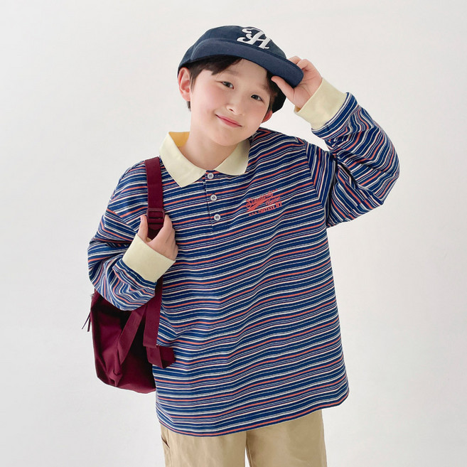 베리클로젯 남아 파이넛 ST 키즈 주니어 긴팔 카라 티셔츠