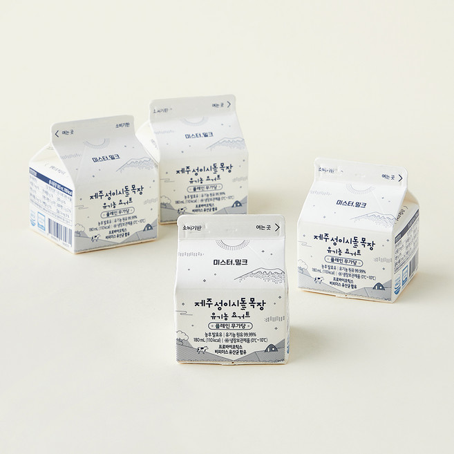 제주성이시돌목장 유기가공식품 인증 요거트, 180ml, 4개