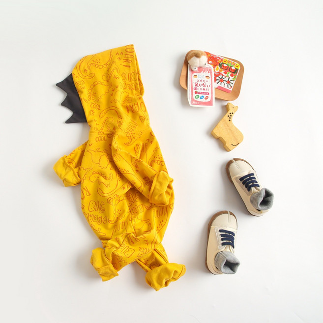 STARDOOR 兒童恐龍角帽連帽連身衣