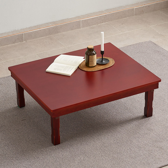 예다움 국내제작 전통 짜맞춤 접이식 900 직교자상 밥상 테이블, 샤벨무늬목