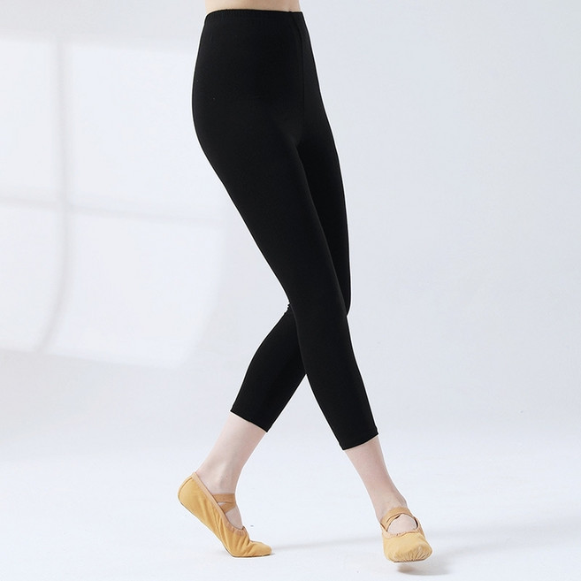 몰투데이 여성용 무용여신 발레 요가 레깅스 모달 8부, 블랙