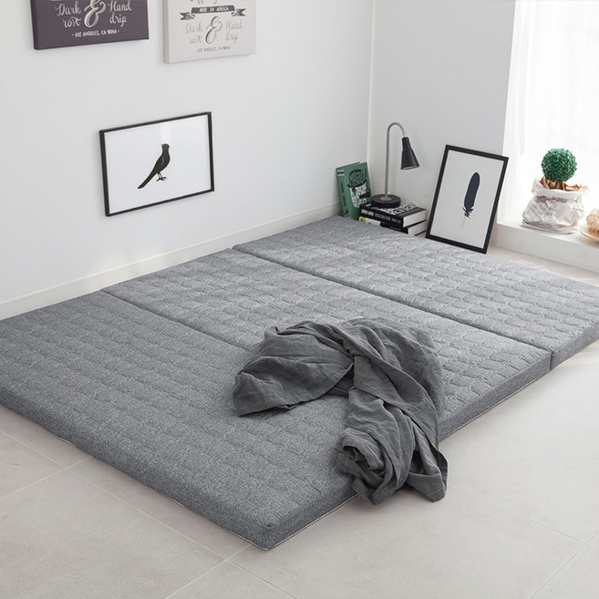 뜨란채 생활방수 누빔 업그레이드 3단 접이식 압축 요매트