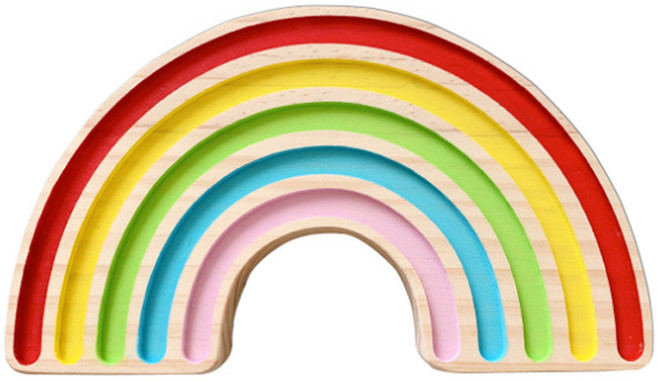 비솔 무지개 원목 인테리어 소품, red