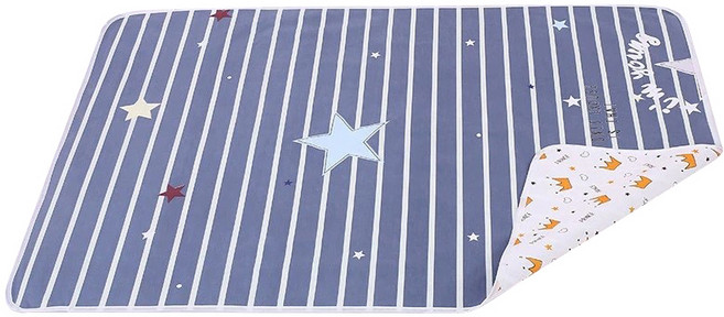 西格傢飾 多功能防水透氣保潔墊, 星之語 藍色 + 白色
