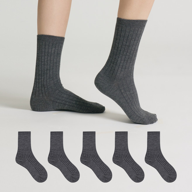 STUDIO SOCKSTOP 女性戶外美麗諾羊毛羅紋長襪5入