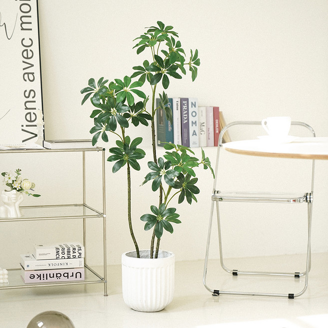 플라우스302 조화 홍콩야자 쉐프릴라 나무, 1개