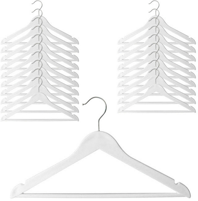마켓플랜 비비드 플라스틱 옷걸이, 화이트, 20개