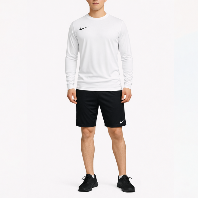 NIKE 耐吉 男款 Swoosh 長袖T恤 + 運動短褲套裝