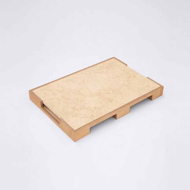 라뜰리에드보아 반려동물 대리석 포 쿨매트, 노랑 + 베이지, 1개