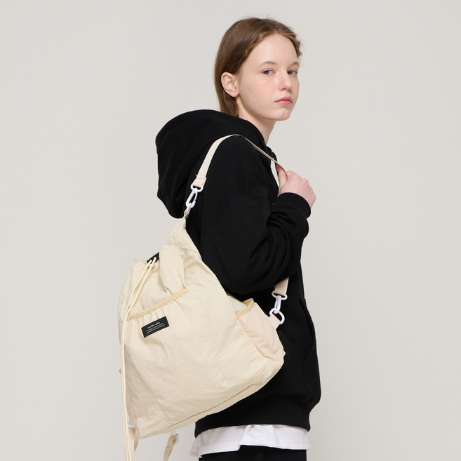 roi des rois 女款抽繩後背包, 象牙白