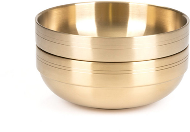 키친아트 금상첨화 티타늄 이중 면기 중, 골드, 2개