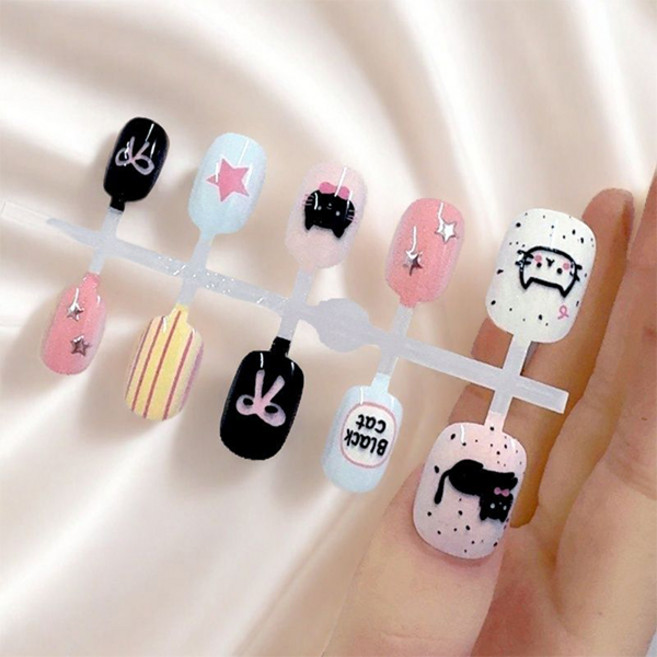 마켓감성 큐리 말랑 네일팁 XS + S + M 세트, 4세트, no 1