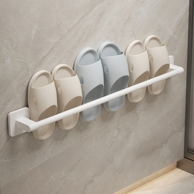 리빙공감 무타공 알루미늄 거실화 욕실화 수건걸이, 화이트, 1개