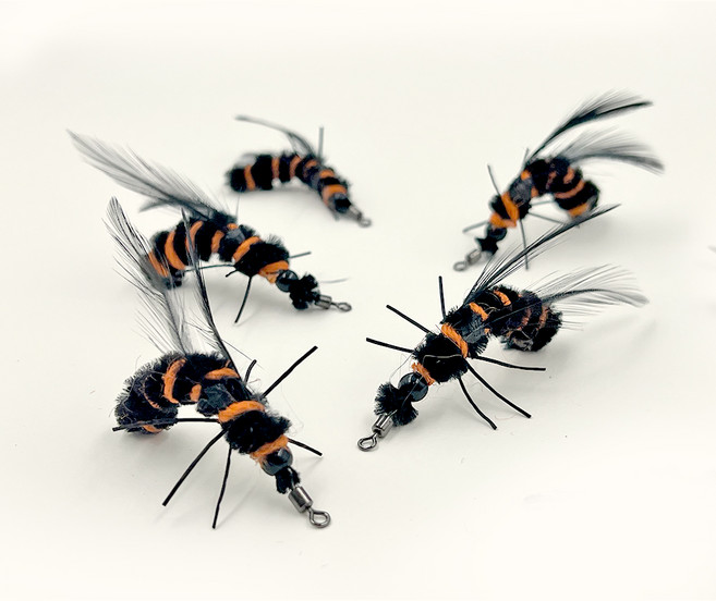 펫모닝 고양이 리얼버그 말벌 장난감 리필, 블랙 + 오렌지, 5개