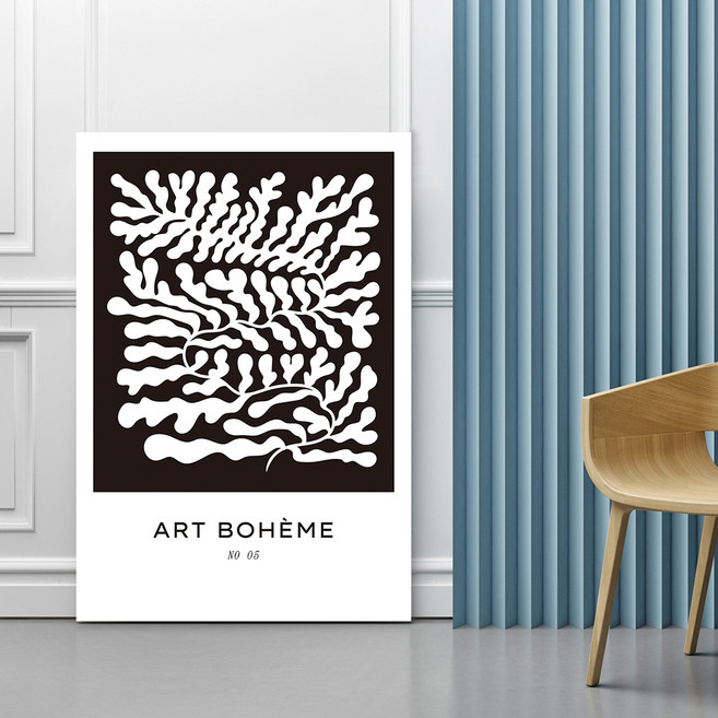 마니앤솔 보헤미안 높이조절 액자테이블 대, 보헤미안 블랙앤화이트