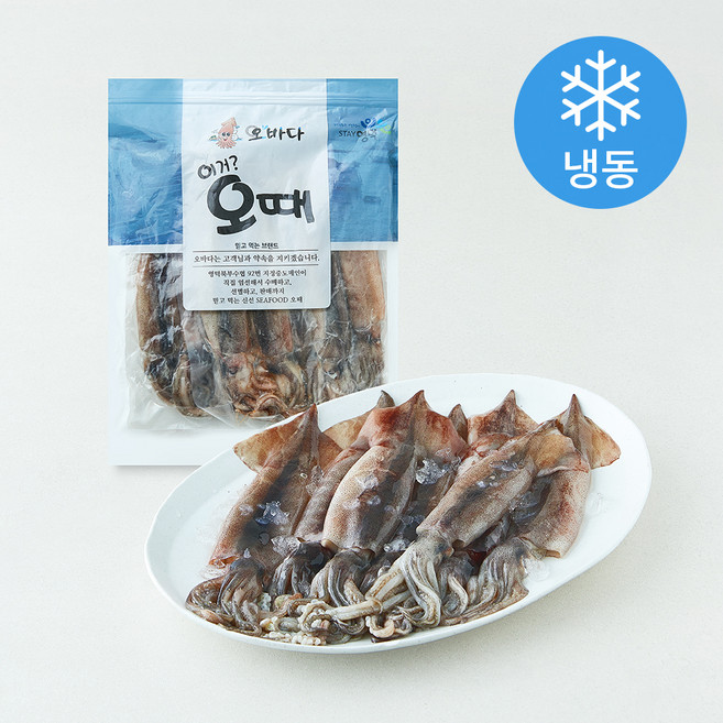 오바다 국내산 내장째 먹는 통찜용 오징어 (냉동), 1개, 1kg