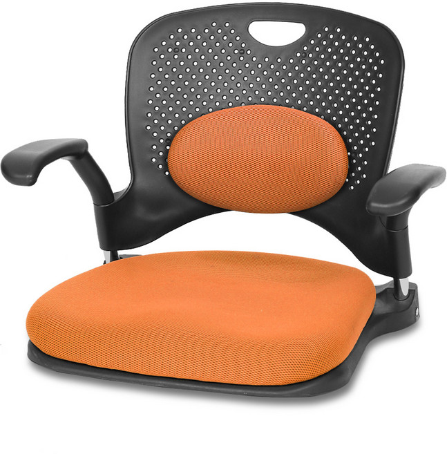 체어포커스 허리쿠션 팔걸이형 메쉬원단 지니 좌식의자 GN104, 오렌지
