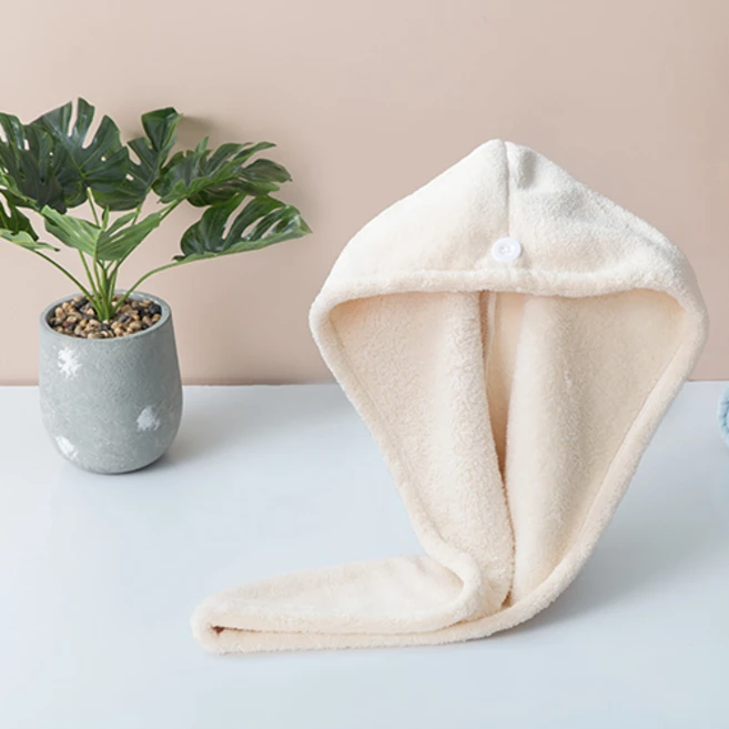 지엔 극세사 드라이 헤어타올 63 x 23 cm, 크림, 1개 - 쿠팡