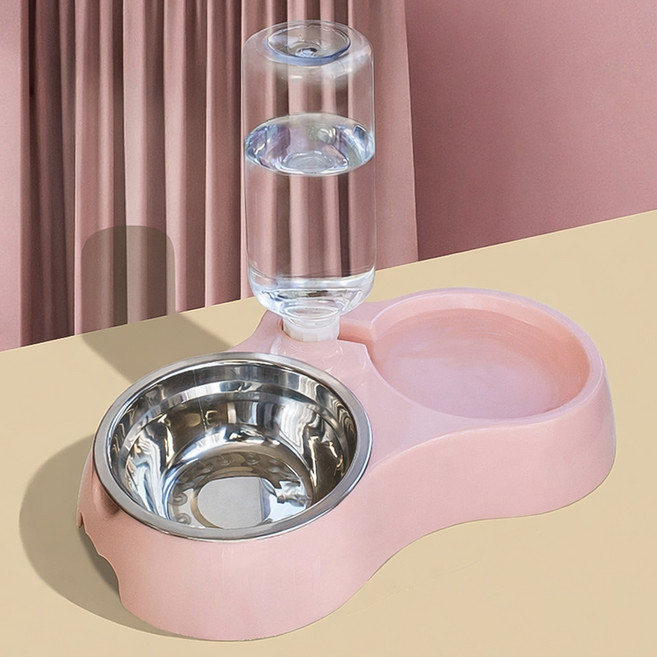 데이소이 반려동물 미끄럼방지 식기세트 L, 03 핑크, 1세트