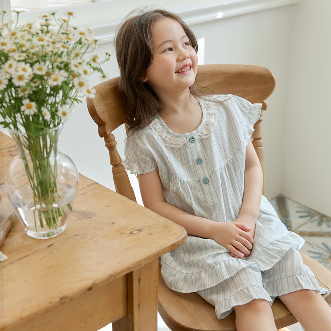 찌니야 여아용 학생 핀ST 텐셀 아동잠옷 반팔상하 세트
