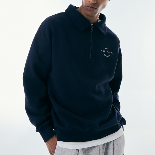 어반에이지 남녀공용 데일리 스탠다드 하프 집업