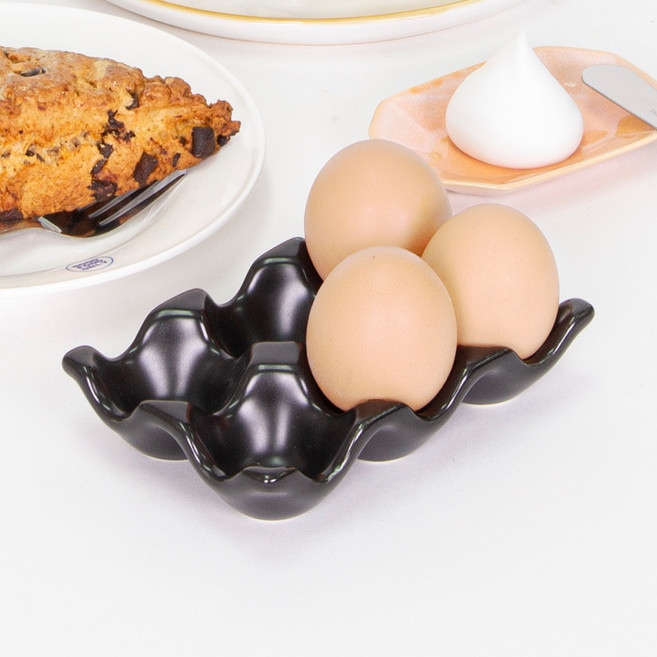 구디푸디 세라믹 에그 트레이, 제트 블랙, 2개