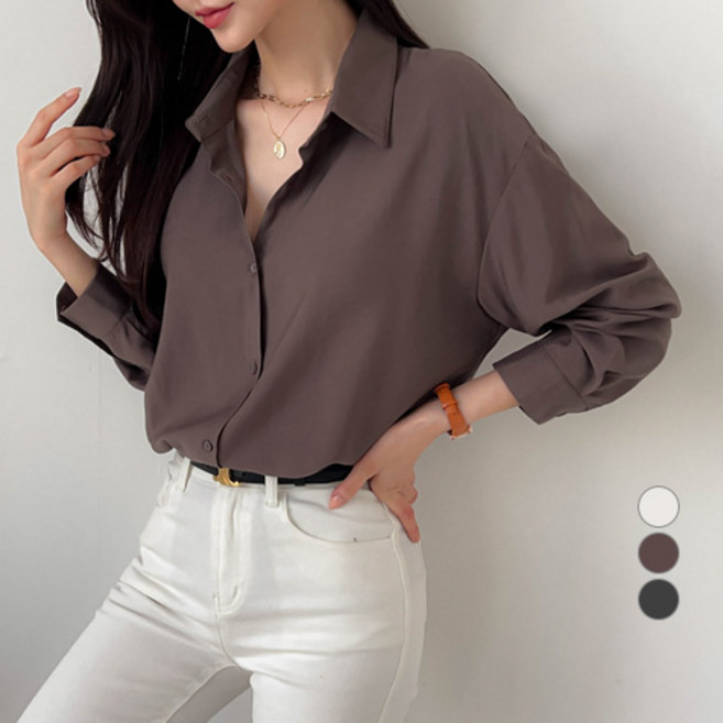 세컨그라운드 여성용 어텀 텐셀 셔츠 블라우스 SG50005