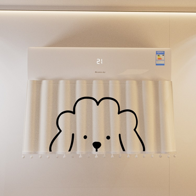 릴리픽 깔끔 에어컨 가리막 커튼 120 x 50 cm, 1개, 푸들