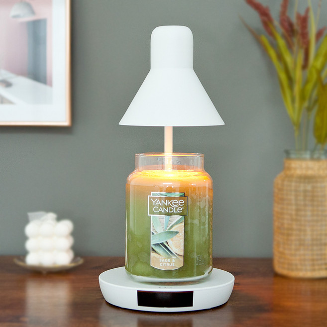 더스윗 모노 리모콘 캔들워머 + 양키캔들 라지자 + 전구 2p 세트, 모노 화이트(캔들워머), 세이지시트러스(캔들)