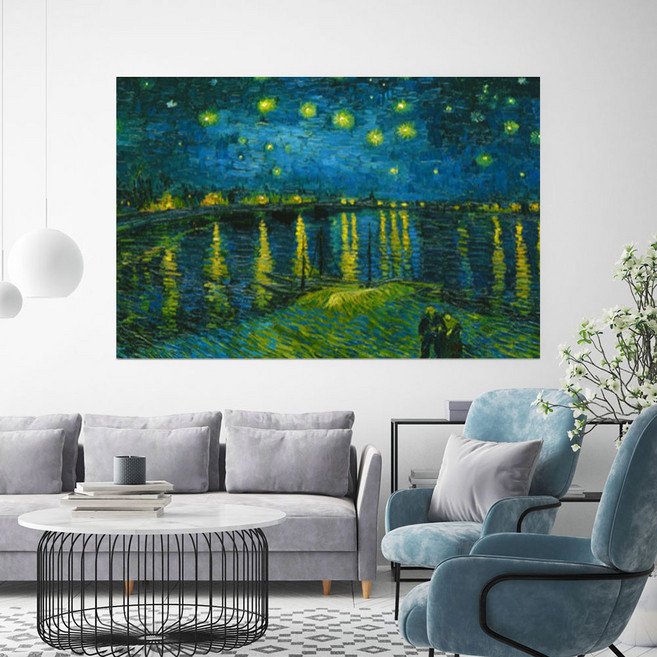 백앤아트 빈센트 반고흐 명화 캔버스액자 13 론강의 별밤