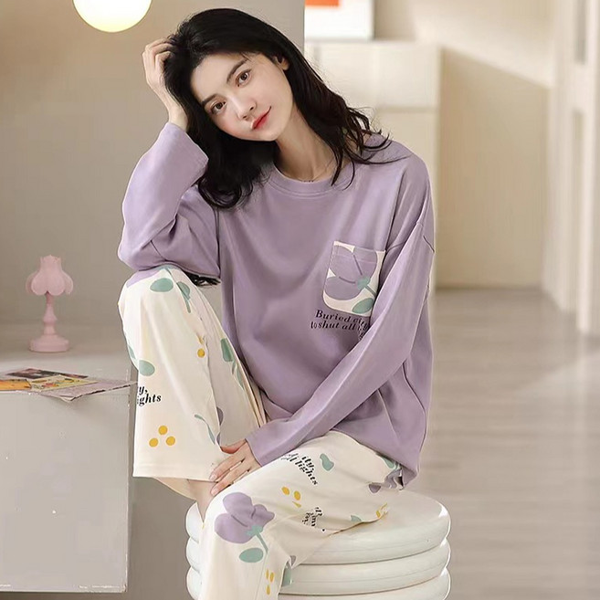 Elsso 女款可愛長袖居家服睡衣上下套裝